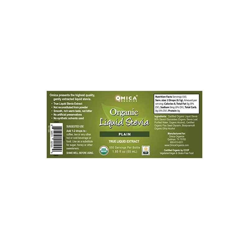 Omica Organics Organic Liquid Stevia - Plain (1.85 fl oz)