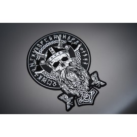 Odin Large Large Back Embroidered Patch for Vest / Iron-on / Sew on Multicolor