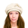 Dahlia Women's Winter Hat - Wool Blend, Hand Beaded, Elegant