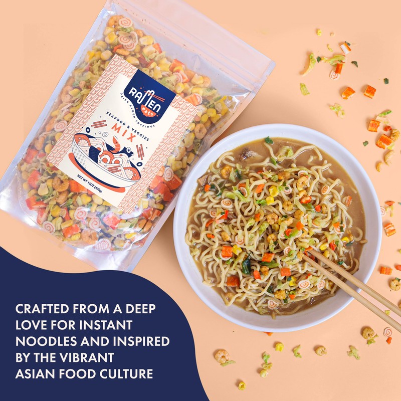 Ramen Eats Classic Seafood Mix with Dried Vegetables for Noodles