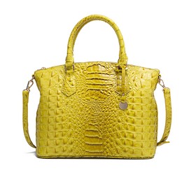 NICOLE & DORIS Handbag Women's Medium Crocodile Handbags Elegant Shoulder Bags Patent Leather Handbag Shoulder Bag Tote Bag for Office Shopper Travel, yellow