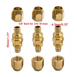 3Pcs 3/8 Air Hose Repair Kits,Brass 3/8 Air Hose Fittings Reusable Hose Splicers Repair Kit for 3/8-Inch ID Hose