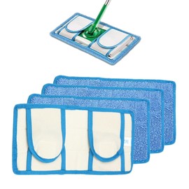 FDKJOK Reusable Mop Pads for Flash Speedmop, 4 PCS Microfiber Pads Refills Wet Dry Pads Reusable Mop Pads Washable Mop Pads Dry Pads Mop Head Replacement for Any Floor Types(Blue)