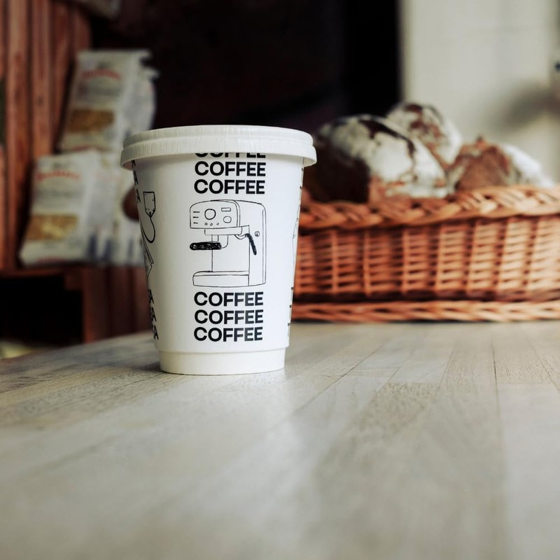 AIOS Plastic Free Aqueous Double Walled Coffee Cups with Sip