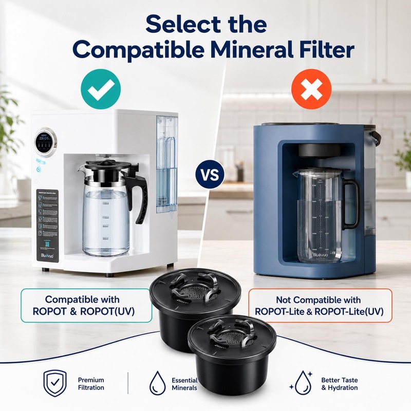 2 Pcs Remineralization Filter Compatible with Bluevua RO100ROPOT‑Lite/UV