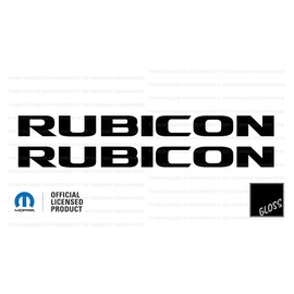 Decal Mods Rubicon Hood Graphic Decal/Sticker fits Jeep Wrangler JK (2007-2018) Black Gloss CB (Set of 2) | SJ1Y3