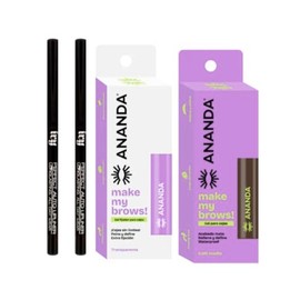 Kit Delineador de Ojos Retráctil IVY + Gel para Cejas Ananda | 2 Delineadores Mate Larga Duración (Café Claro y Café Oscuro) + 2 Geles para Cejas 24H 