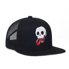 Quanhaigou Mesh Trucker Hats,Outdoor Snapback Dad Hat,Hip Hop Men Women Adjustable Baseball Caps (Skull Black)