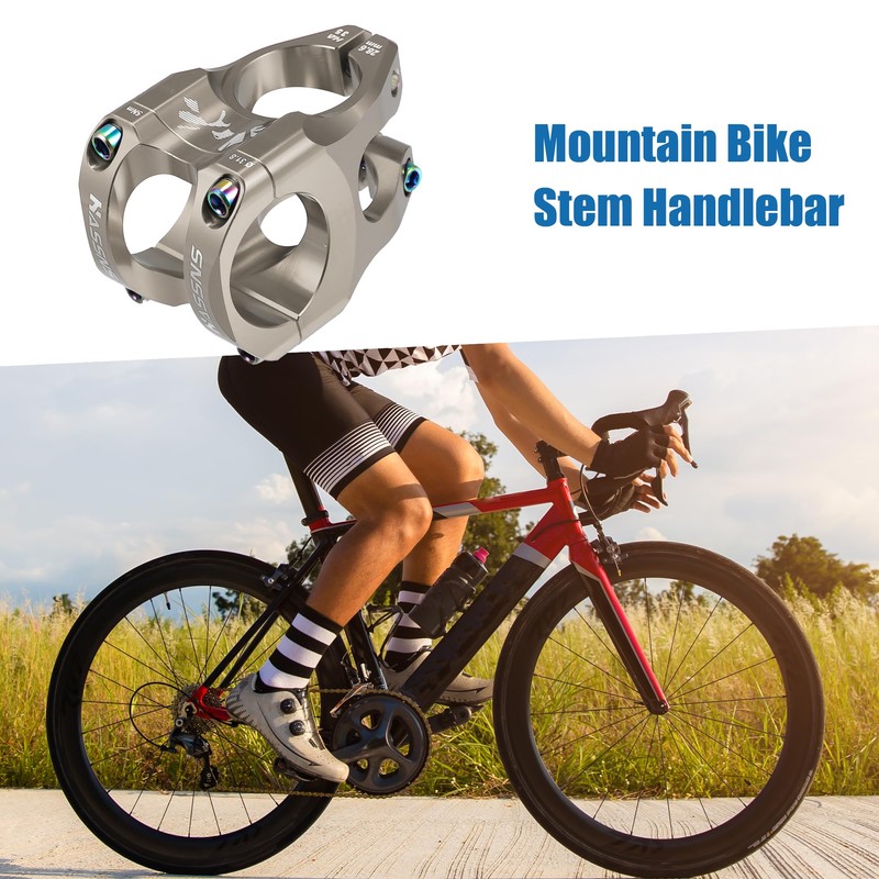 A ABSOPRO Mountain Bike Stem Handlebar 35mm Aluminium Alloy Titanium