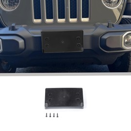 Voodonala for Jeep JL Front License Plate Mounting Bracket Frame for 2018-2025+ Jeep Wrangler JL JLU & Gladiator JT Number Plate Holder Registration Plate Frame Exterior Accessories, ABS Black