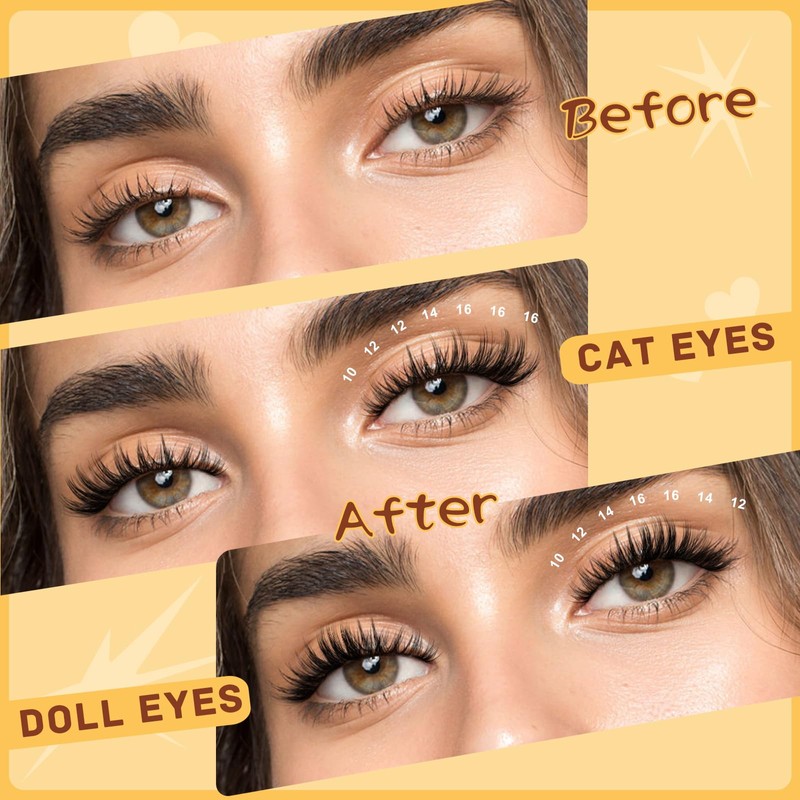 QUEWEL Manga Lash Clusters Fairy Lash Clusters DIY Individual Lashes