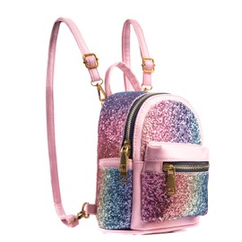 SEALINF Women Girl Bling Mini Backpack Convertible Shoulder Cross Bags Purse (pink-2)