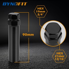 DYNOFIT 6 Spline Tuner Lug Nuts Key for Wrench with 3/4 inch (19mm) and 13/16 inch(21mm) Hex, Aftermarket Lugnuts Socket Replacement Tool for 1/2 inch 12x1.5 12x1.25 Lug Nut 1 Year Warranty