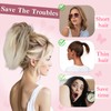 TESSHAIR Short Claw Clip Ponytail Extension, Messy Bun Hair Piece,100%