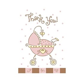 Baby Joy Pink Thank You Notes [8]