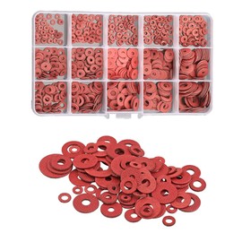 CONPHERON 690 Pieces Red Steel Paper Fibre Flat Washers Set Insulation Washer Fibre Washer Assortment Kit M2 M3 M4 M5 M6 M8