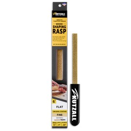 Kutzall Original 6" Flat Hand Rasp - Fine, Wood Rasp/File used for Woodworking & Shaping, W/Ergonomic Soft Grip Handle, Abrasive Tungsten Carbide Coating - 11" (279.4mm) Overall Length - FT6170
