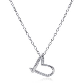 Evensee Women's Necklace 925 Silver, Chains with Symbolic Pendants, White Gold Necklace Gifts for Women and Girls, Sterling Silver, Cubic Zirconia