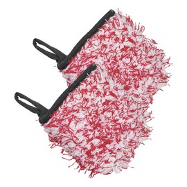 SKERJOVL 2PCS Microfibre Car Wash Mitts, Cyclone Soft Scratch Resistant Car Washing Gloves, Ultra Absorbent Plush Wheel Cleaner Mitts, Universal Machine Washable Car Detailing Wash Pad (Red)