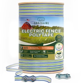 Electric Fence Wire Tape for Livestock 3/4" 1000 Feet (300m) - 6 x Tinned Copper Strands for Superior Shock - Portable Horse Fencing Polytape - UV Rust Corrosion Resistant