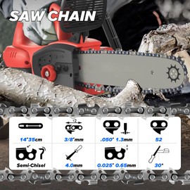 4-Pack Chainsaw Chain for 14 Inch (35cm) Bar for Hyun-dai HYC1600E, 52 Drive Links, 3/8" LP Pitch .050"(1.3mm) Gauge, Low-Kickback Saw Chain