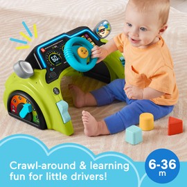 Fisher-Price Baby & Toddler Learning Toy Laugh & Learn Sit & Steer Driver Car Activity Center with Smart Stages for Ages 6+ Months