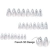 BAOYAALIN French Silver Press on Nails Medium Almond Shaped Fake