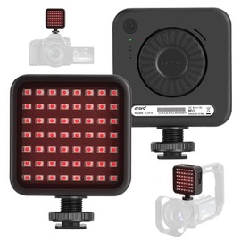 Ordro LN-5 Mini IR Night Vision Light Infrared Photography Light for Video Camera Camcorder Built-in Rechargeable Battery with 3 Cold Shoe Mount for Vlog YouTube Video Recording