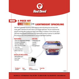Red Devil 0544KT Onetime Wall Repair Kit, 1 Quart, 6 Pack, White