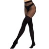 MANZI Mock Thigh High Look Tights Suspender Plain Curves Hold