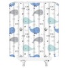 VPUPCN Cartoon Whale Shower Curtain Cute Ocean Animal Blue Gray