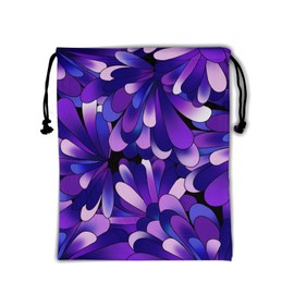 Giwawa Gymnastics Grip Bag Grip Bags for Gymnasts Girl Gymnastic Drawstring Bag Gym Athlete Bag for Grips Shoe Towel, Abstract Purple Flower, 9.25" x 12"