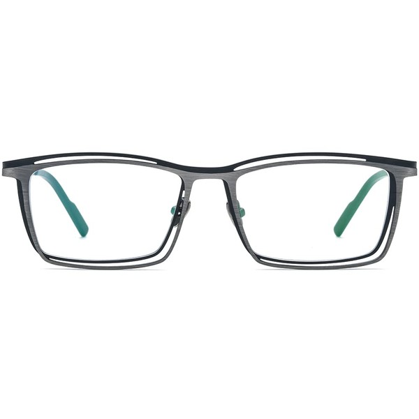 FONEX Coloridos lentes de titanio puro F85765 para hombre, estilo retro, cuadrados, anteojos ópticos clásico, F85765 Gris