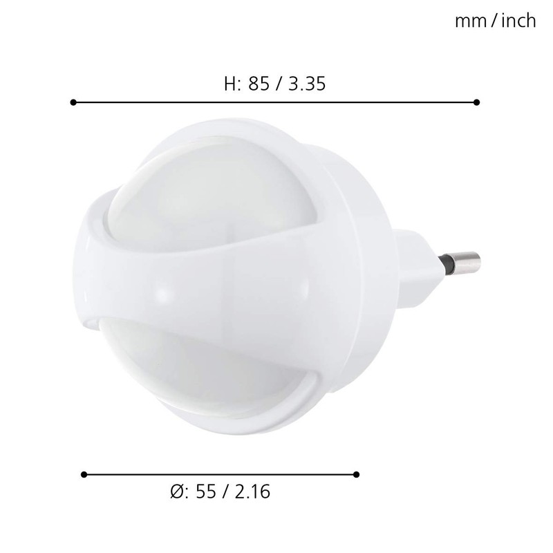 EGLO Tineo LED Socket Light with Night Light Function and