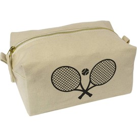 'Tennis Rackets and Ball' Canvas Wash Bag/Makeup Case (CS00036625)