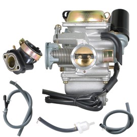 WFLNHB Go Kart Carburetor Kit with Intake Boot PD24J Replacement for Yerf Dog Spiderbox GY6 150cc Go Kart Mopeds QMJ/QMI157 QMJ/QMI152