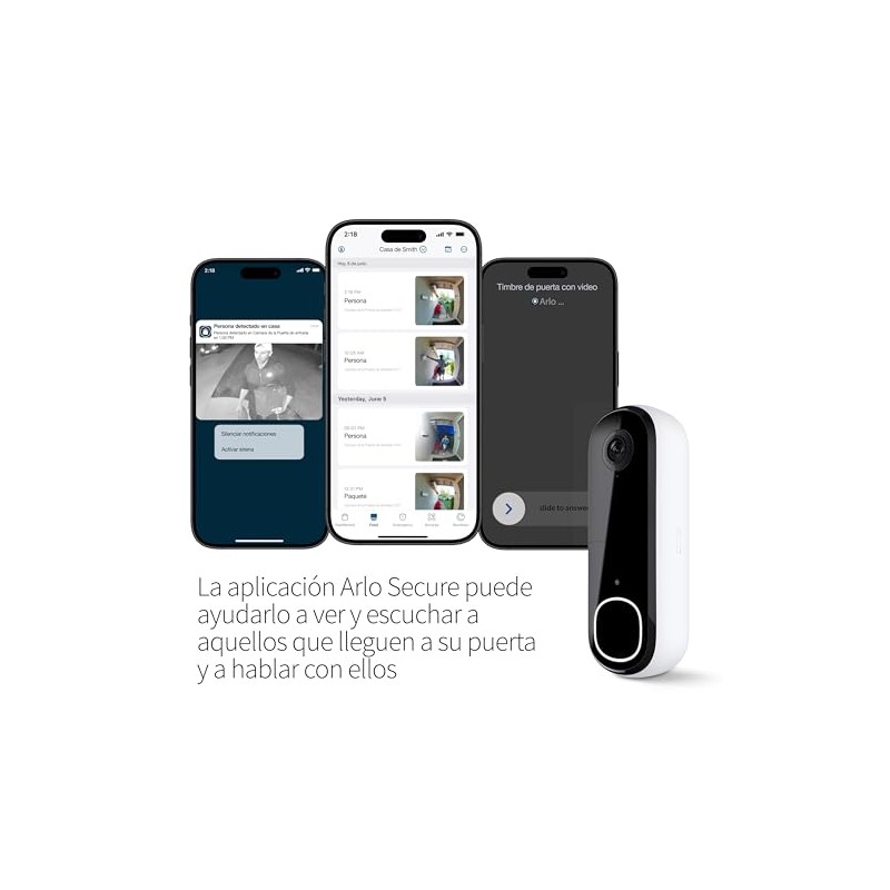 Arlo Video Timbre 2K (2ª generación) inalámbrico o con Cable