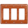 YDJSA Elegant Cherry Wood Triple Toggle Light Switch Cover Plate