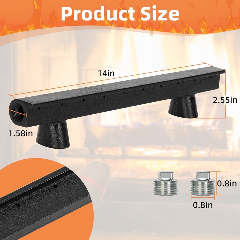 Upgrade Cast Iron Gas Log Lighter for Gas Fireplace Logs