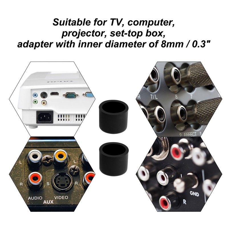 uxcell Silicone RCA Female Connector Anti Dust Plug, 8mm Dust