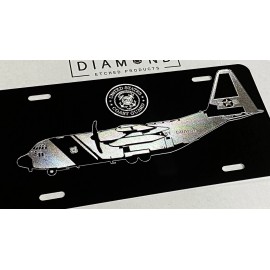 Diamond Etched Products US Coast Guard C130H Airplane Car Tag Diamond Etched Heavy Metal License Plate