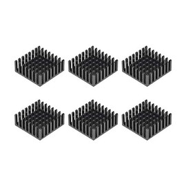 uxcell 10x25x25mm Black Aluminum Heatsink Thermal Adhesive Pad Cooler for Cooling 3D Printers 6Pcs