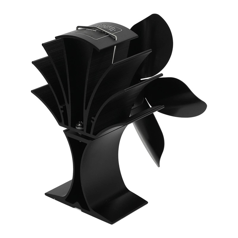 Stove Fan Heat Powered Low Noise Aluminium Alloy 5 Blade