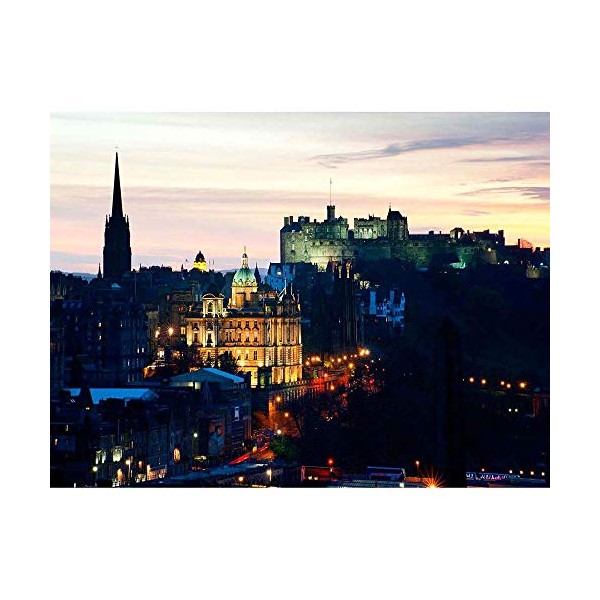 Wee Blue Coo Photo Cityscape Skyline Edinburgh Castle Sunset Dusk Unframed Wall Art Print Poster Home Decor Premium