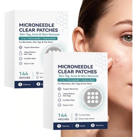 Parches hidrocoloides con microdardos 2 en 1, transparentes, 2x144 uds Pack 1 polvo a film cuidado facial piel luminosa hidratación tono uniforme