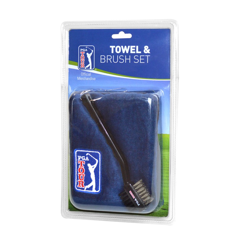 PGA Tour Golf Towel and Brush Set