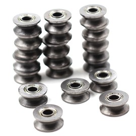 20pcs 624ZZ Mini V Groove Roller Bearing Guide Rail Ball Bearing Wheel Roller Guide Small Pulley Bearing,4x13x6mm