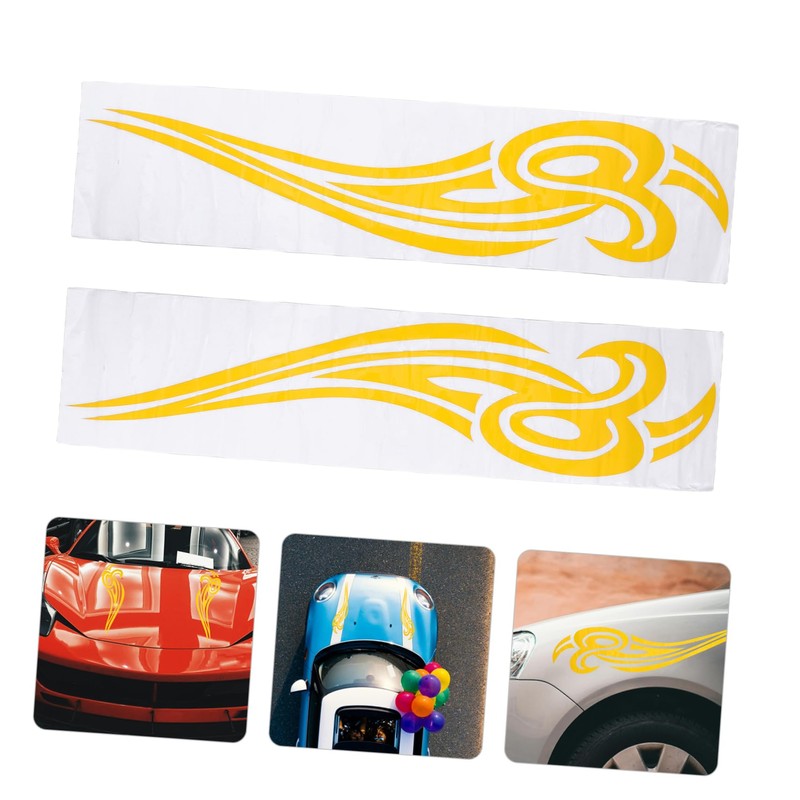 ULTECHNOVO 1 Pair Flame Decals for Car Hood Weatherproof Vinyl