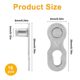 8 Pairs Bicycle Missing Link, 6/7/8/9/10/11 Speed Bicycle Chain, Cycling Chains Reusable, Anti Rust Steel Bike Derailleur Chain, High Strength Manganese Steel Cycling Chain for Road Mountain Bike