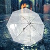 Cafopgrill Automatic Transparent Umbrella Portable Three Fold Windproof Umbrella Protection